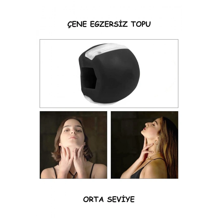 Jawline Çene Topu Çene Kası Güçlendirici Top Orta Seviye Fitnes Çene Çizgisi Çıkarıcı Top