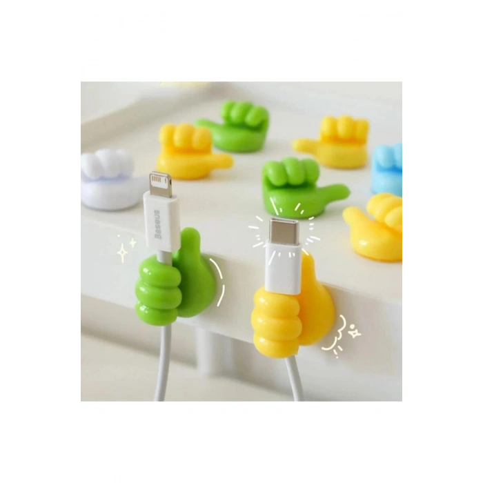 6lı El Model Yapışkanlı Fiş Askısı Kablo Tutucu Düzenleyici Organizer Set