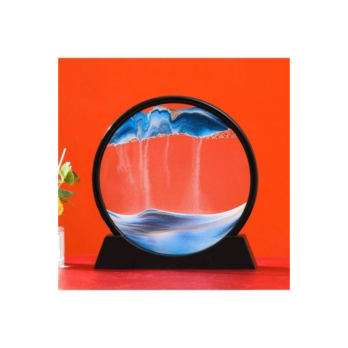 7 Inç Hareketli Kum Sanatı Resim Sandscapes Yuvarlak Cam 3d Derin Deniz Kumu