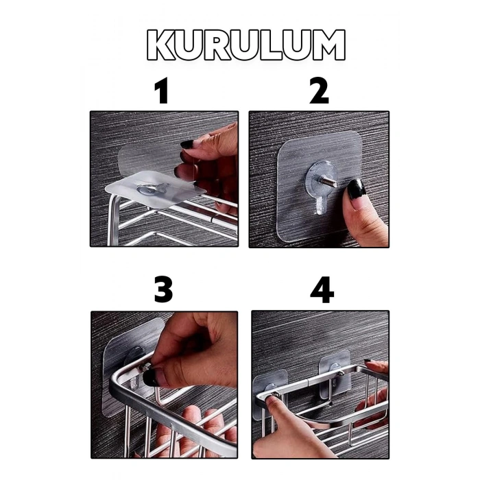 1 Adet Ultra Güçlü Vantuzlu Askı Çerçeve Askısı Vidalı Kanca Yapışkanlı Dayanıklı Şeffaf Raf Tutucu