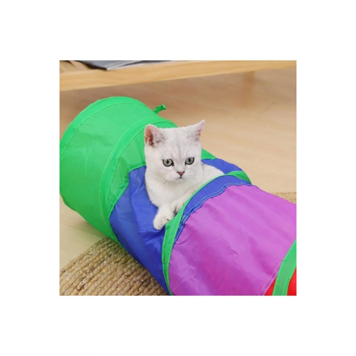 Kedi Tüneli Pratik Katlanır Gökkuşağı Uzun Kedi Köpek Oyun Tüneli Evcil Hayvan Oyun Tüneli Petshop