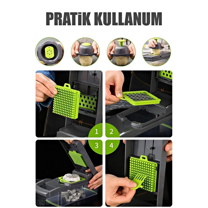 Patates Sebze Küp Rende Doğrayıcı Dicer Mandolin Dilimleyici Jülyen Kesici Mutfak Chopper