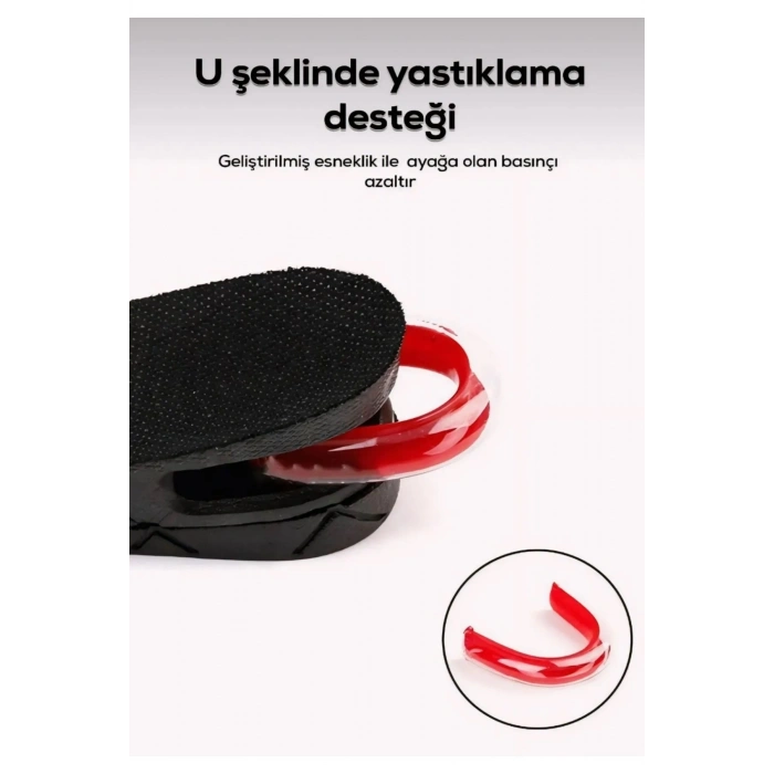 5 Cm Boy Uzatıcı Tabanlık 1 Çift Hava Yastıklı Uzatan 35-44 No Ayakkabı Tabanlığı Gizli Topuk