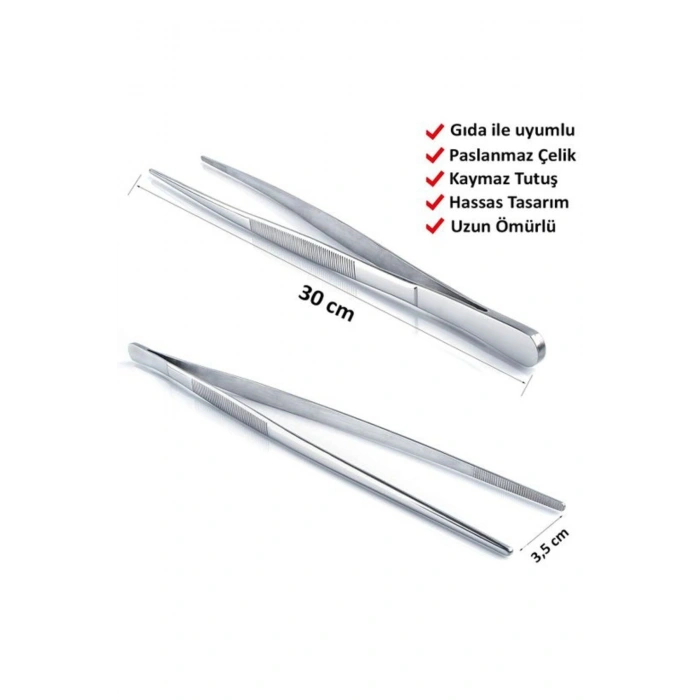 30cm Masterchef Profesyonel Şef Cımbızı Pratik Cımbız Maşa Pişirme Cımbızı Çelik Maşa