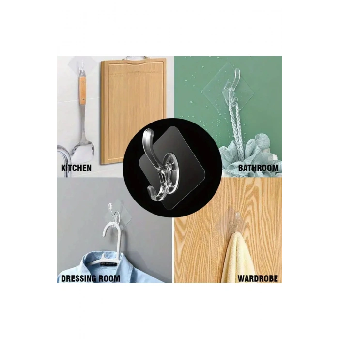 5 Adet Süper Güçlü Kendinden Yapışkanlı Tekli Banyo Mutfak Askısı