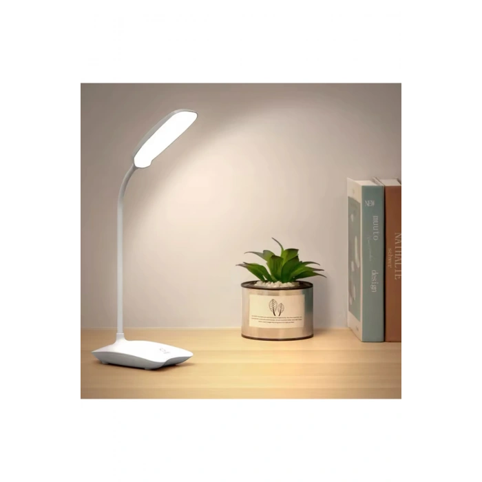 Şarjlı 20 Led Çalışma Okuma Işığı Kademeli Masa Lambası Ayarlanabilir Renk Tonu Parlaklık