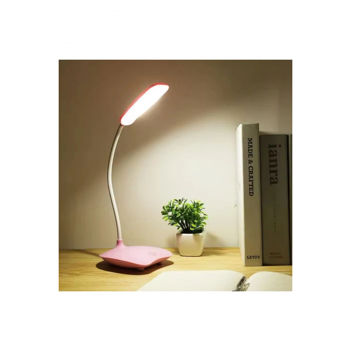 Şarjlı 20 Led Çalışma Okuma Işığı Kademeli Masa Lambası Ayarlanabilir Renk Tonu Parlaklık