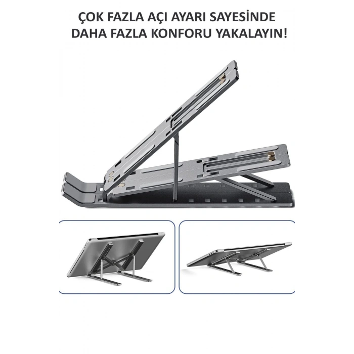 Laptop Altlığı  Ayarlanabilir Macbook Notebook Yükseltici  Metal Dizüstü Bilgisayar Tutucu Aksesuar