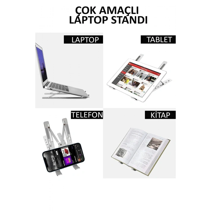 Laptop Altlığı  Ayarlanabilir Macbook Notebook Yükseltici  Metal Dizüstü Bilgisayar Tutucu Aksesuar