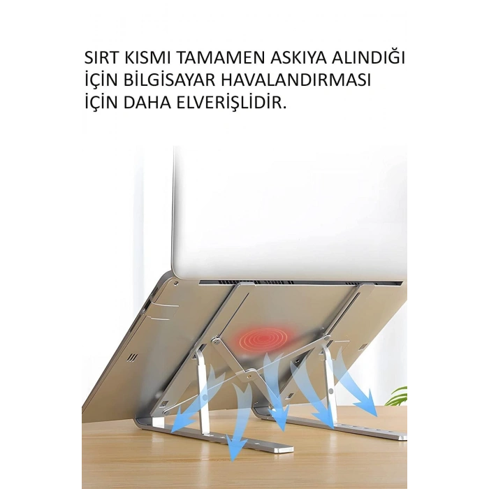 Laptop Altlığı  Ayarlanabilir Macbook Notebook Yükseltici  Metal Dizüstü Bilgisayar Tutucu Aksesuar