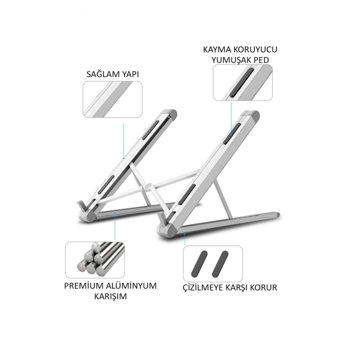 Laptop Altlığı  Ayarlanabilir Macbook Notebook Yükseltici  Metal Dizüstü Bilgisayar Tutucu Aksesuar