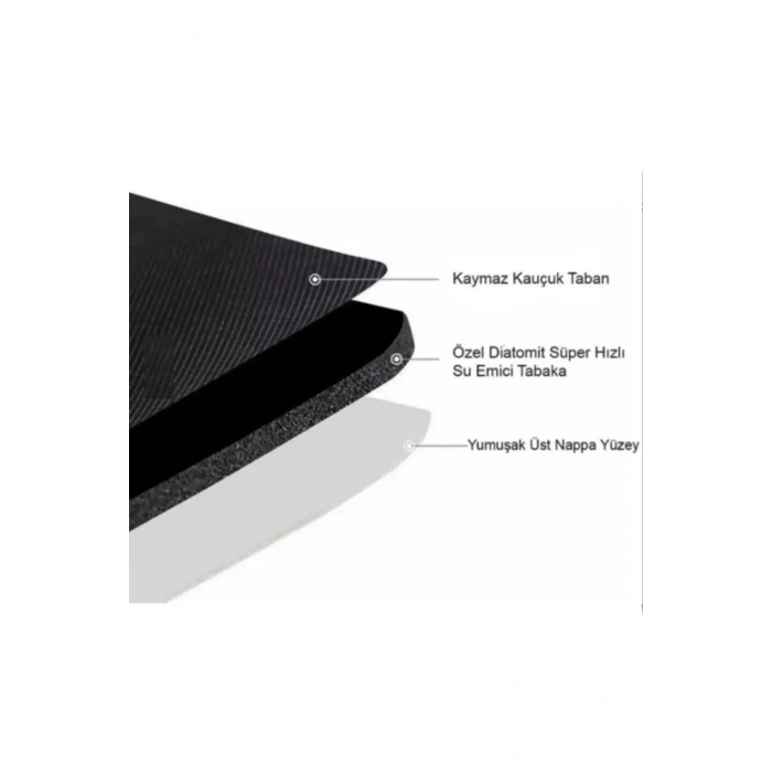 Krem Oval Sihirli Su Emici Banyo Paspası Kaymaz Tabanlı Abdest Paspası 3 Mm 38x58
