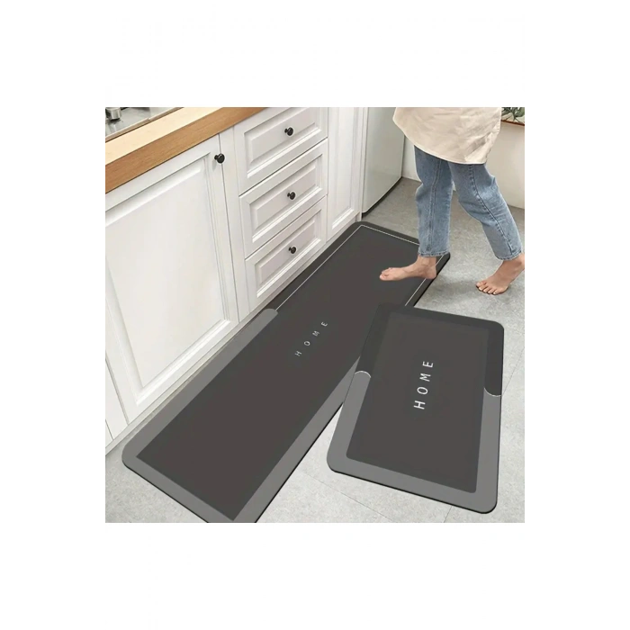 2 Adet Banyo Paspas Seti Uzun Kısa Home Sihirli Su Emici Banyo Paspası Kaymaz Tabanlı Abdest Paspası