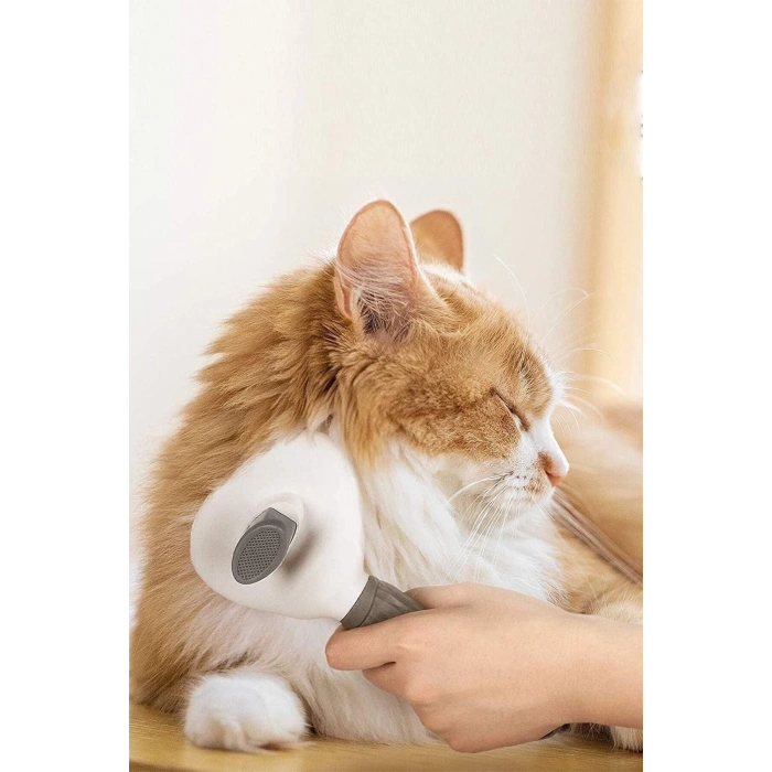 Otomatik Temizlenen Tuşlu Kedi Köpek Tarağı Evcil Hayvan Fırçası