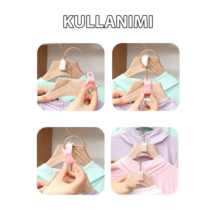 Dolap İçi Askı Çoğaltıcı 10 Adet Gardırop Raf İçi Düzenleyici Kanca Kapı Arkası Askılık