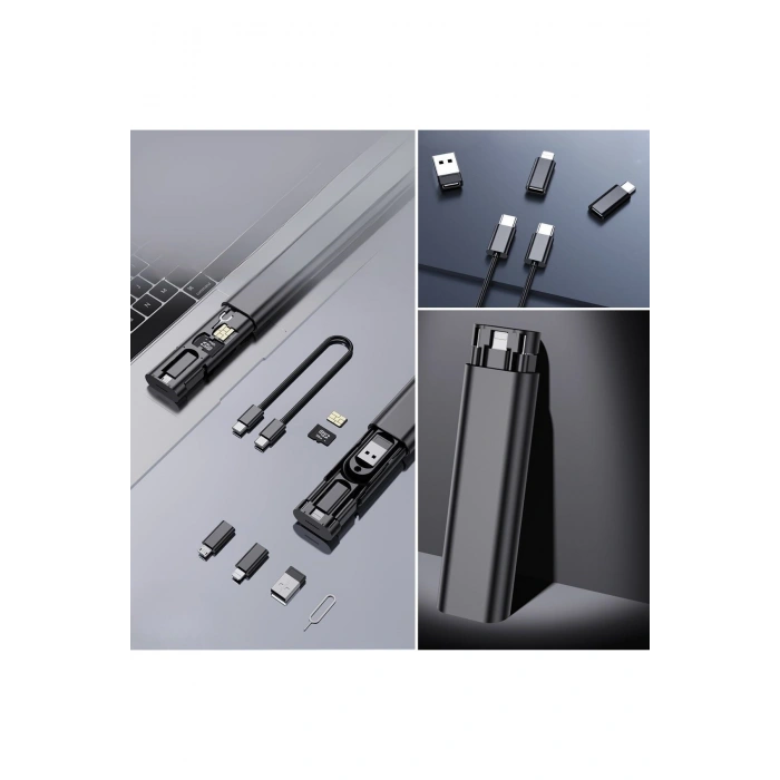 Cep Tipi 60W Bas Aç Type-C,İphone Şarj,Micro USB Hızlı Şarj Data Kablo Seti
