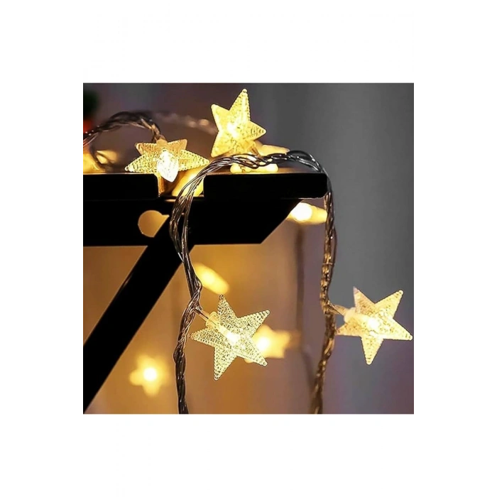 20 Adet Mini Yıldız Led 5 Metre Günışığı Rengi Dekoratif Led