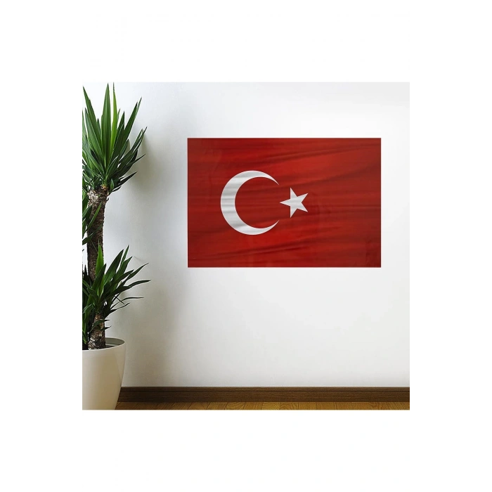 Dalgalanma Efektli Manyetik Duvar Stickerı Türk Bayrağı 75 x 50 cm