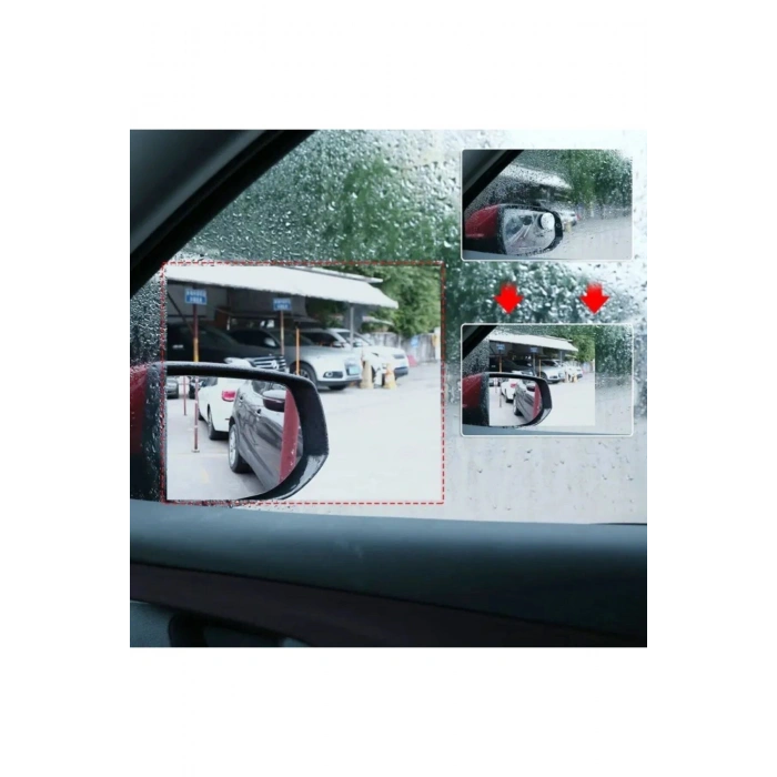 4 Parça Yan Aynalar ve Yan Camlar İçin Araç Ayna Yağmur Kaydırıcı ve Cam Buğu Önleyici Film Seti