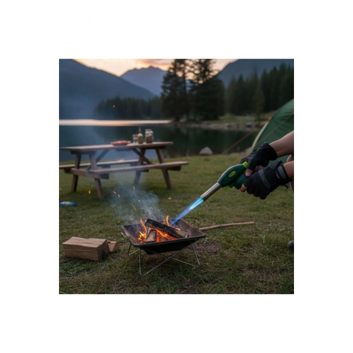 Outdoor Kamp, Piknik ve Tamir İşleri İçin Kamp Gazı Seti – Taşınabilir Pürmüz Alev Tabancası ve Yük