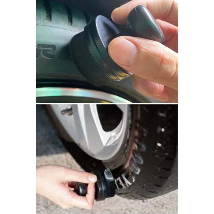 Siyah Oto Detay Lastik Temizlik Fırçası Kapaklı Yumuşak Tüylü Lastik Parlatma Fırçası