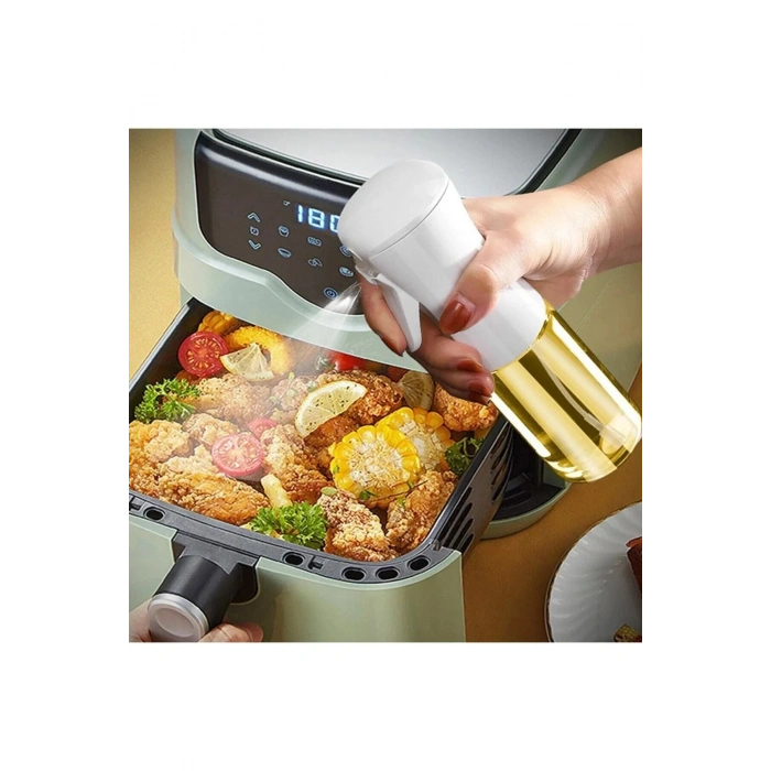 Beyaz Sprey Cam Yağlık Yağdanlık Airfryer Fritöz Yağ Püskürtücü Fısfıs 250 ml