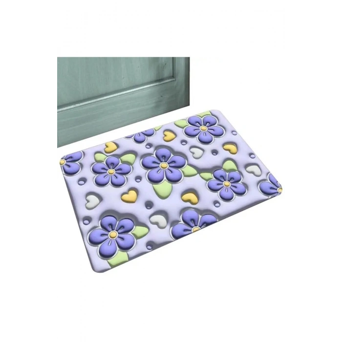 Papatya Sihirli Su Emici Banyo Paspası Kaymaz Tabanlı Abdest Paspası 3,5 Mm 40x60