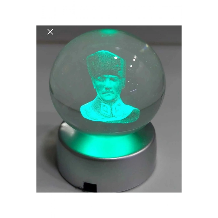 Tasarımlı 3 Boyutlu Işıklı Cam Küre Renk Değiştiren Led Işıklı 3d Cam Küre 3renkli