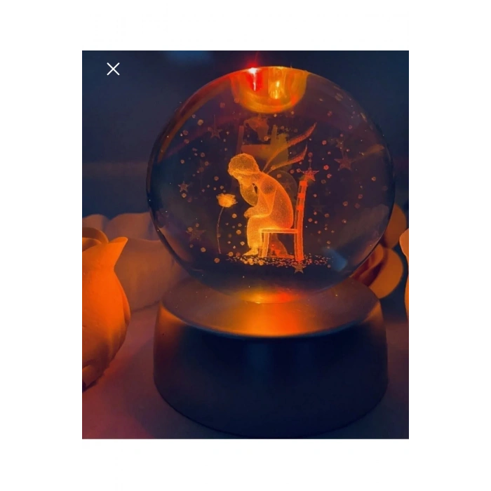 Tasarımlı 3 Boyutlu Işıklı Cam Küre Renk Değiştiren Led Işıklı 3d Cam Küre 3renkli