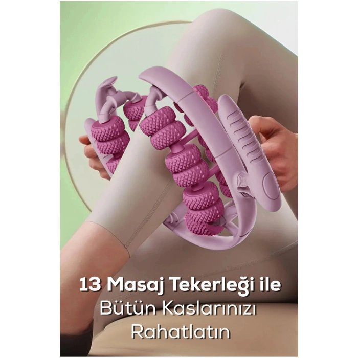 13 Tekerlekli Sıkılaştırıcı Selülit Karşıtı Kas Gevşetici Masaj Aleti Lenf Drenaj Rulosu
