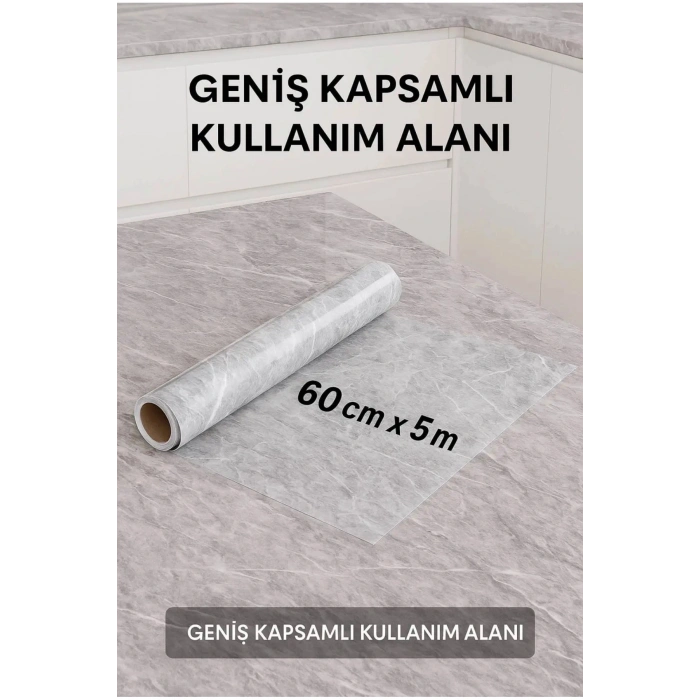 Kendinden Yapışkanlı Mermer Desenli Mutfak Banyo Tezgah Duvar Ve Masa Kaplama (60cmx5m)