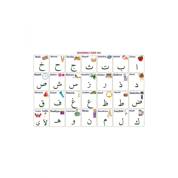 70x100 cm Statik Kağıt Elif-Ba Öğrenme Tahtası