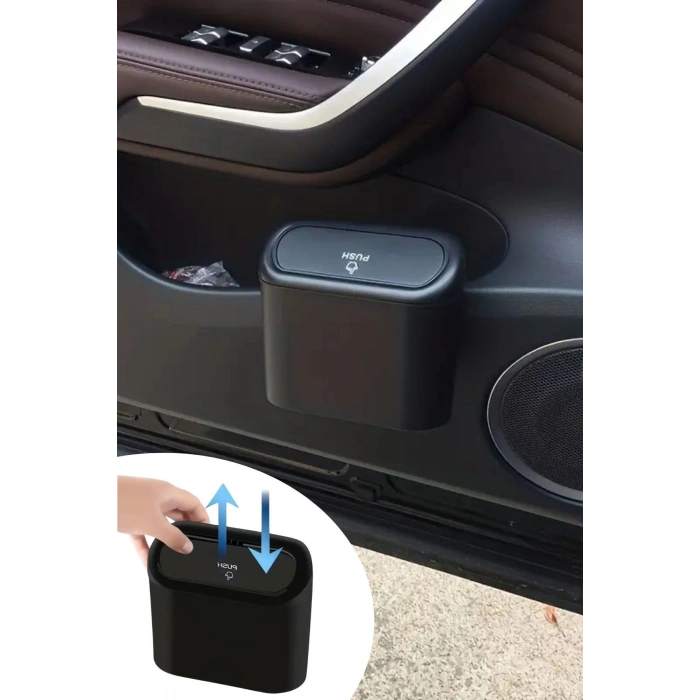 Araç İçi Takılarak Sabitlenebilen Mini Kapaklı Çöp Kovası