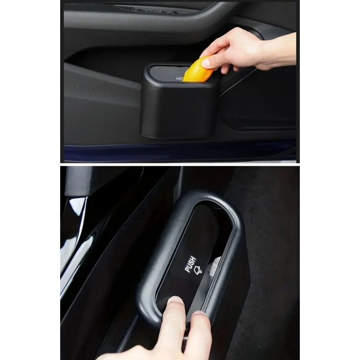 Araç İçi Takılarak Sabitlenebilen Mini Kapaklı Çöp Kovası