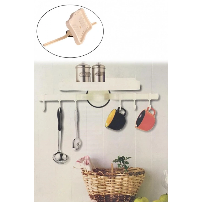 Askılı Raf Çok Fonksiyonlu Mutfak Banyo Tuvalet Tutacak ve Raf