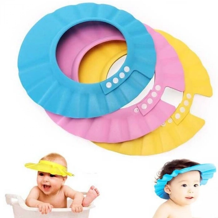 Ayarlanabilir Bebek Banyo Şapkası Pembe Küvet Şapkası Başlığı