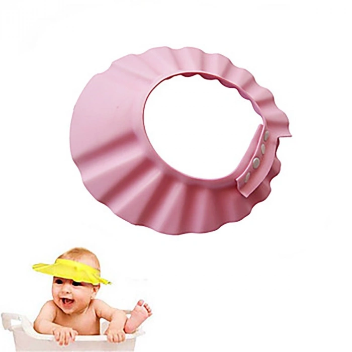 Ayarlanabilir Bebek Banyo Şapkası Pembe Küvet Şapkası Başlığı