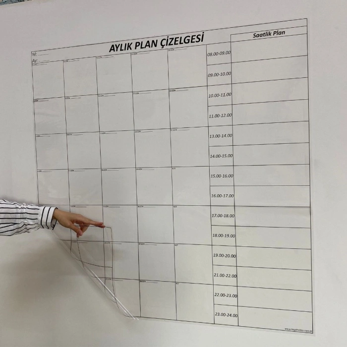 Aylık Planlayıcı Manyetik Duvar Stickerı Takvim Plan Çizelgesi
