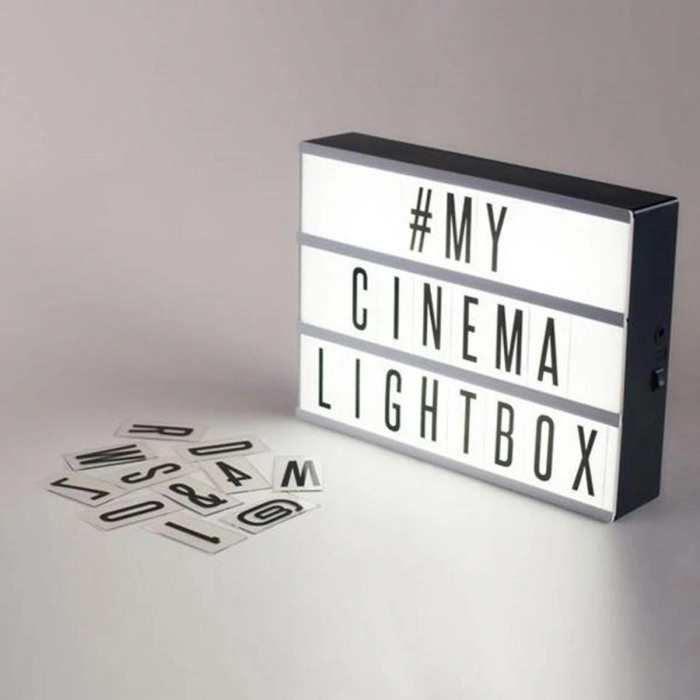 Cinematic Harflerle Işıklı Mesaj Veren Pilli Light Box Led Pano
