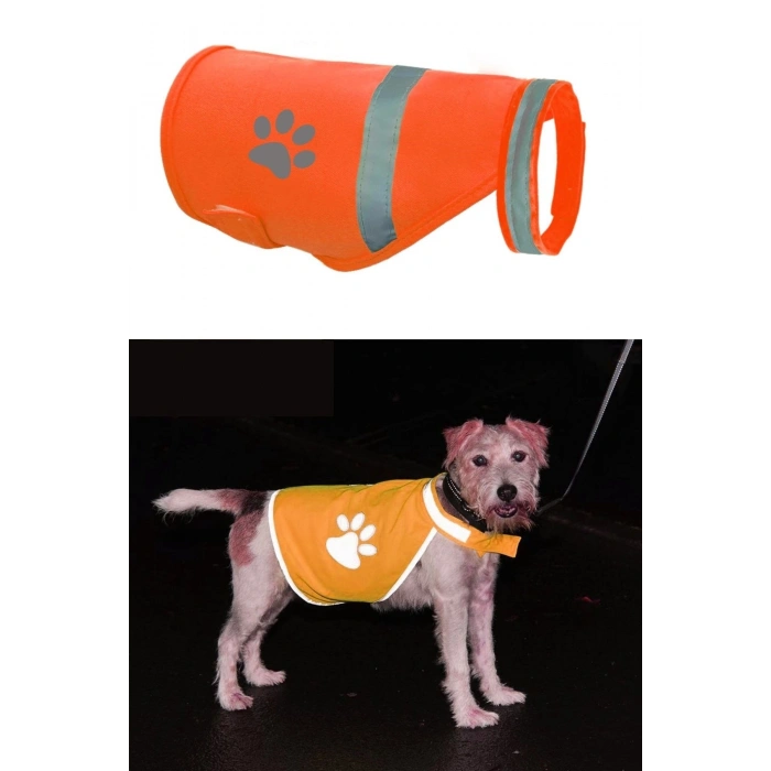 Gece Görüşlü Reflektör Kumaşlı Cırt Cırtlı Köpek Yeleği Medium