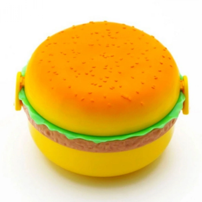 Hamburger Tasarımlı Çatal Bıçaklı Saklama ve Beslenme Kabı Kutusu