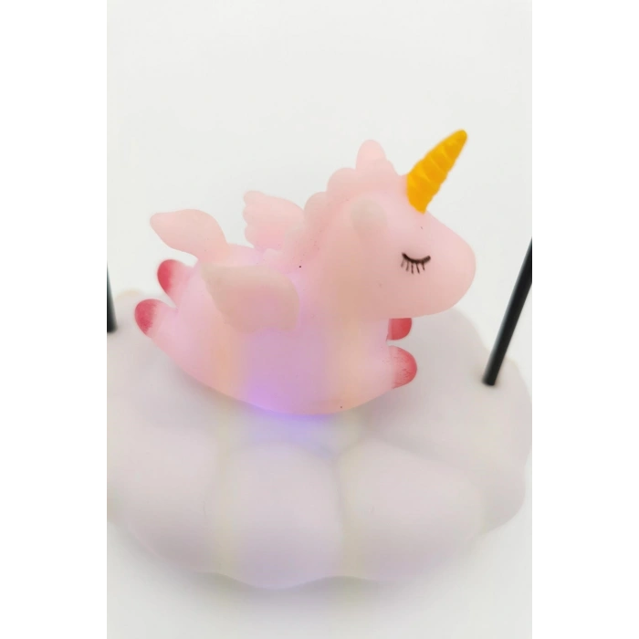 Işık Altında Sallanan Renk Değiştiren Unicornlu Gece Lambası