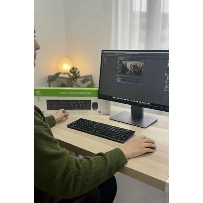 Kablosuz Q Klavye Mouse Seti Rahat Yazım, Sessiz Tuşlar, Ofis ve Ev Kullanımına Uygun Set YK7100