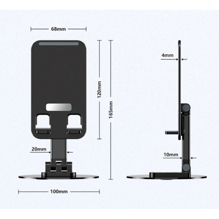 Katlanabilir Telefon Tutucu Stand Yuvarlak Tabanlı Cm-074