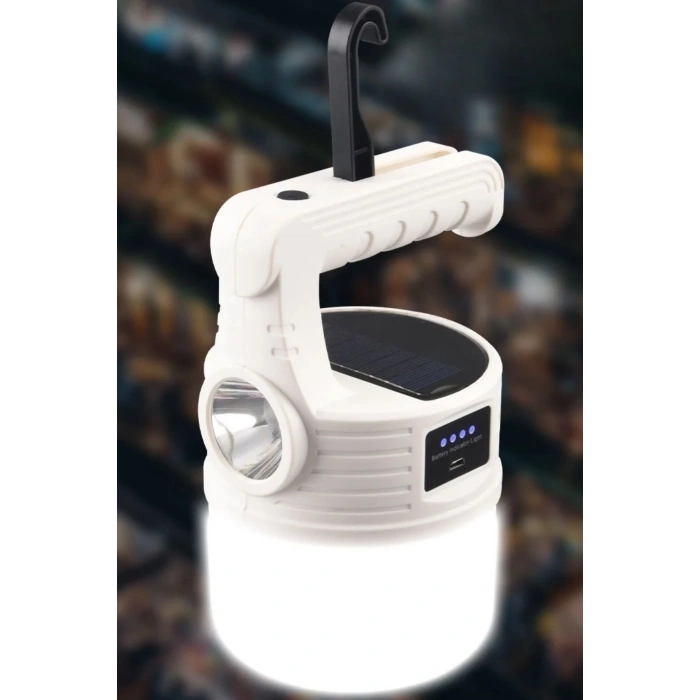 LED Güneş Enerjili Kamp Lambası–2000 Lümen Süper Parlak, 5 Aydınlatma Modlu,USB ile Şarj Edilebilir Dış Mekan,Asılabilir Torch El Feneri