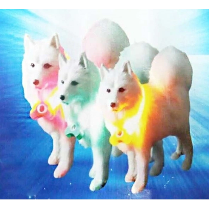 Mavi Renk Neon Led Işıklı Kedi Köpek Kolyesi (18,5 cm)