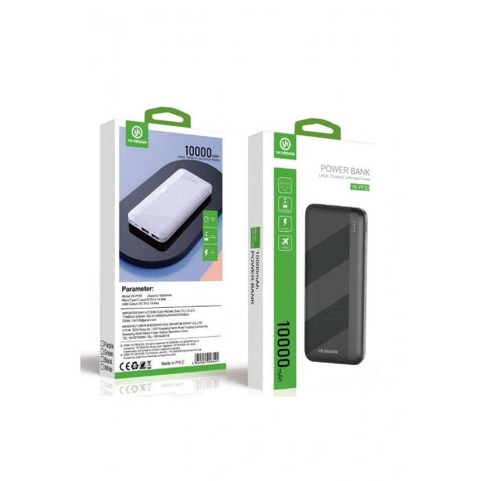 Mikro Type-C USB Hızlı Şarj Edebilen 10000 mAh Powerbank