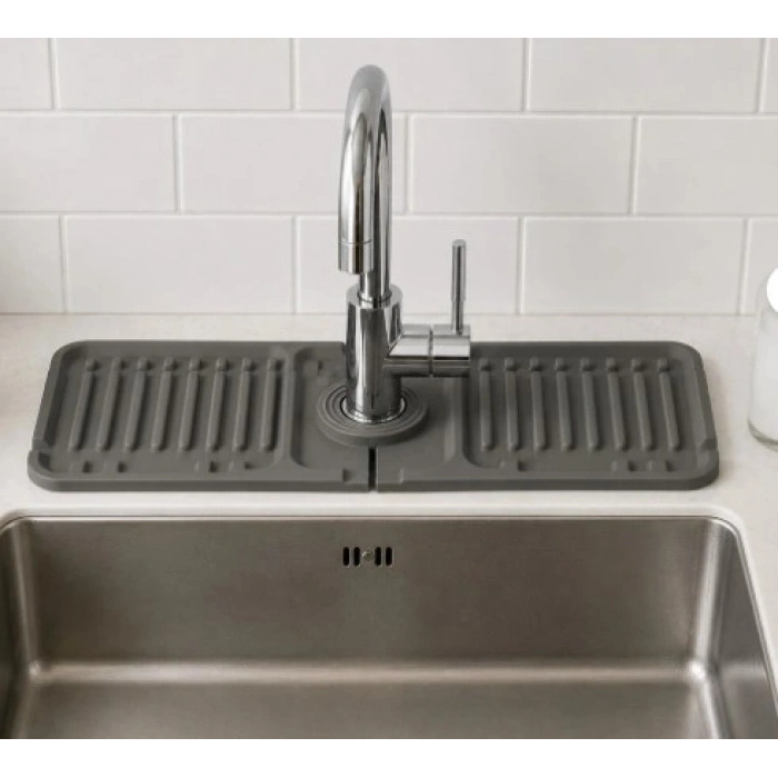 Mutfak Banyo Lavabo Kenarı Silikon Mat Gri