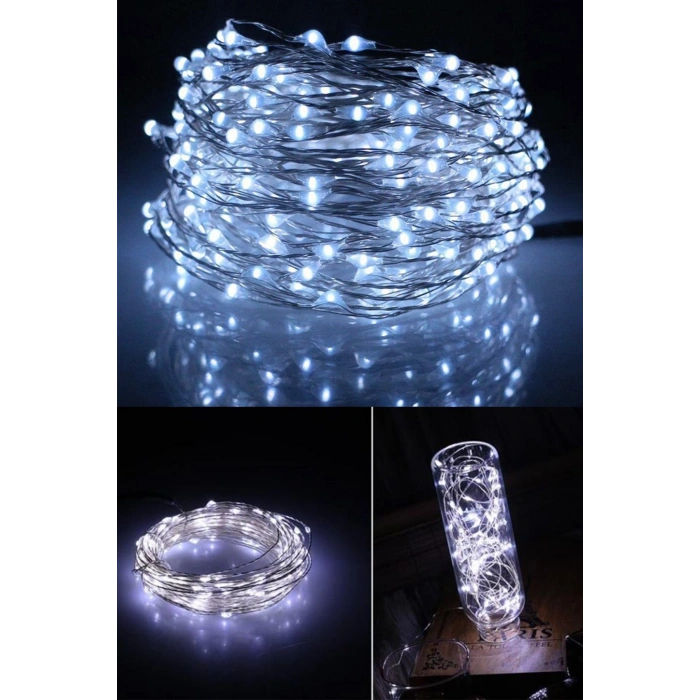 Pilli 5 metre Dekoratif Peri Led Beyaz Aydınlatma Süsleme Lambası
