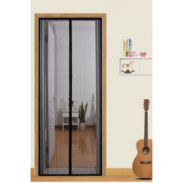 Pratik Manyetik Mıknatıslı Siyah Kapı Sinekliği Tülü 90 X 210 Cm
